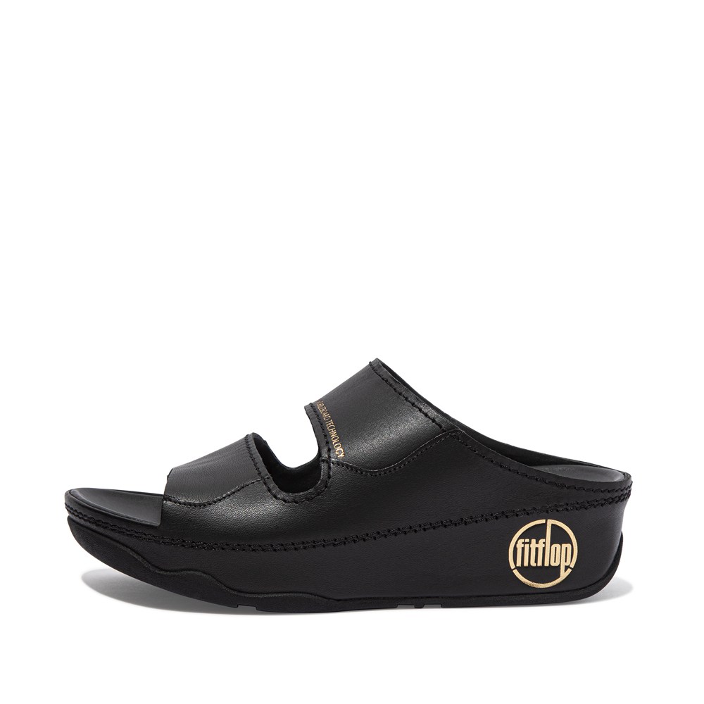 Fitflop Womens Slides - Shuv Limited Edition Two-bar - Black - 856-ZACOPK